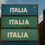 A large stack of shipping containers at an African port under a cloudy sky, symbolising Africa’s trade, debt, and economic ties in the global climate finance conversation.