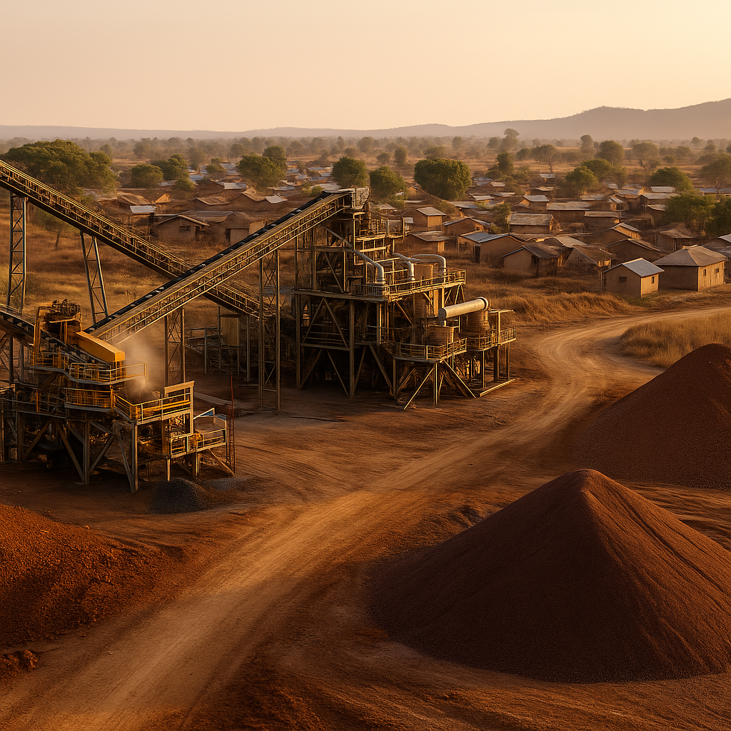 Industrial mineral processing facility symbolising potential future infrastructure for value addition of critical minerals in Southern Africa.