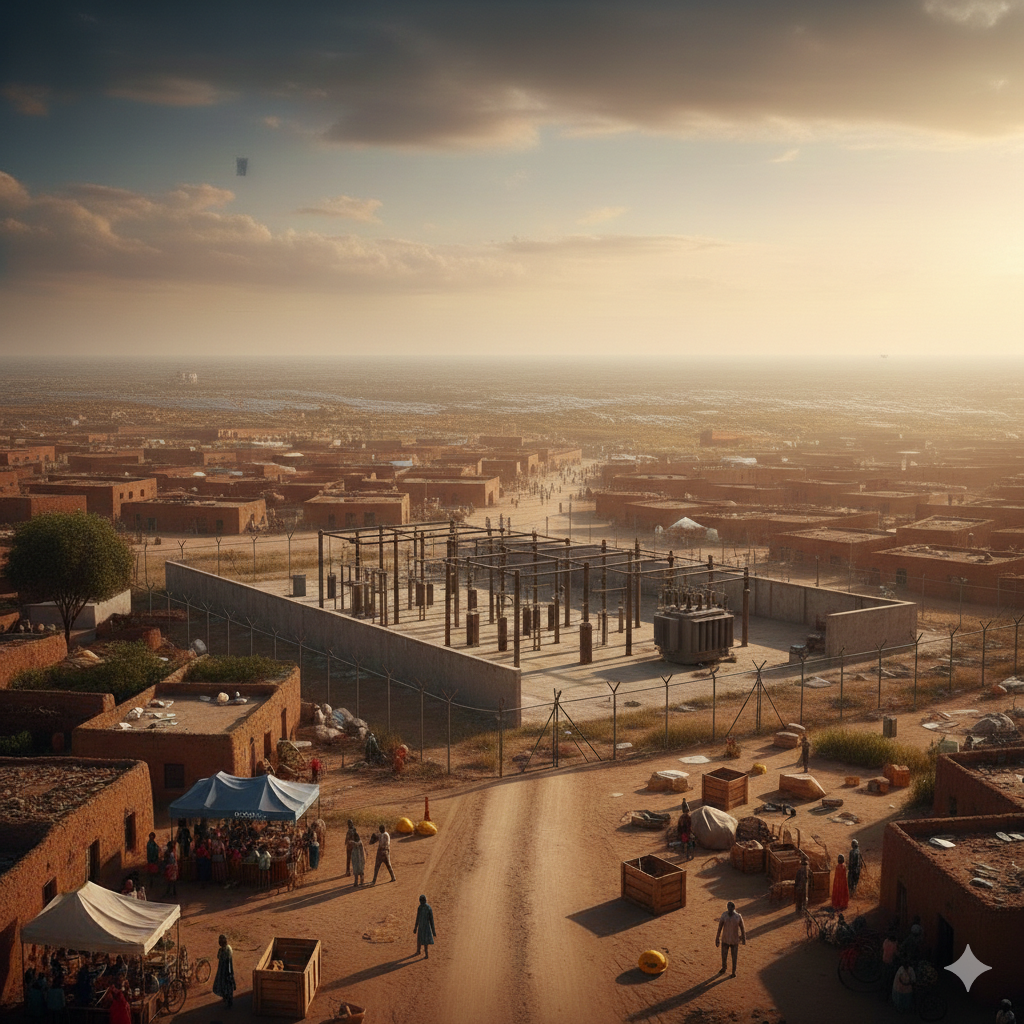 Unfinished electricity infrastructure in Africa showing stalled energy transition delivery